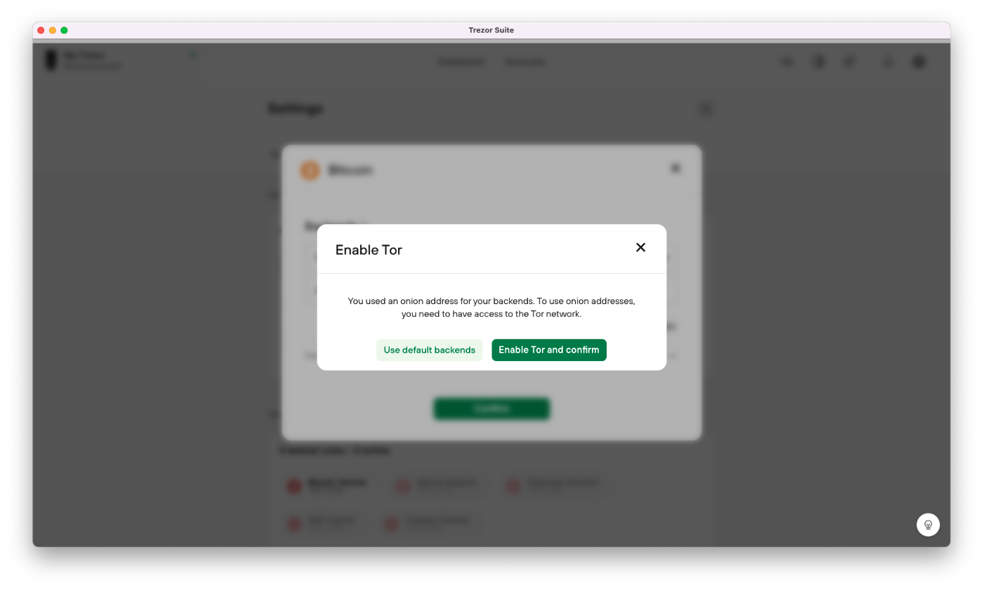 You will be prompted to enable Tor if connecting to an onion address.
